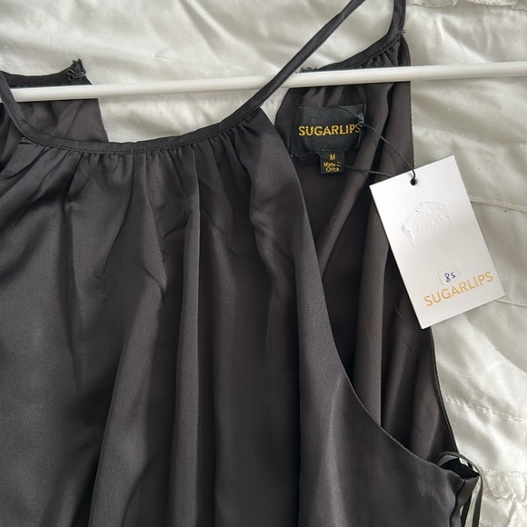 Sugarlips black silky jumpsuit - Picture 5 of 8